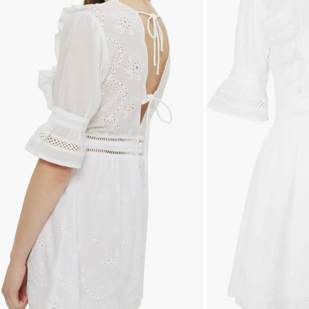 TOPSHOP Broderie Ruffle‎ Minidress - Picture 2 of 7